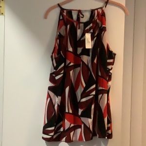 NWT Banana Republic sleeveless multicolor blouse size Medium.  See pictures.
